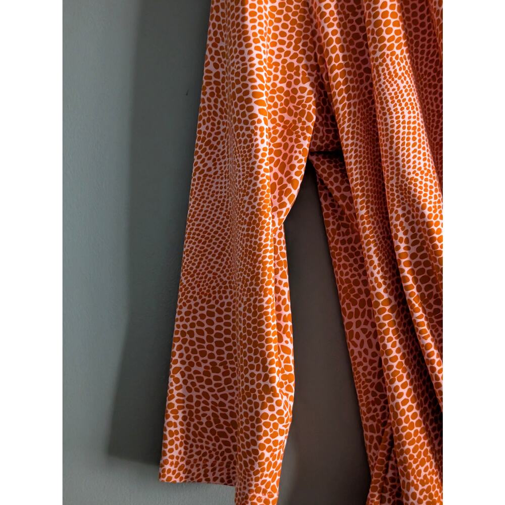 J. McLaughlin Catalina Cloth Faux Wrap Top XL Orange Pink Animal Print - Picture 6 of 14